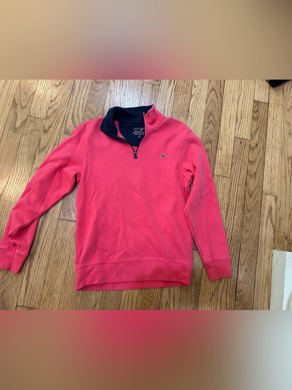 Vineyard Vines Boys Pink Quarter Zip Pullover Small 8-10 Pima Cotton